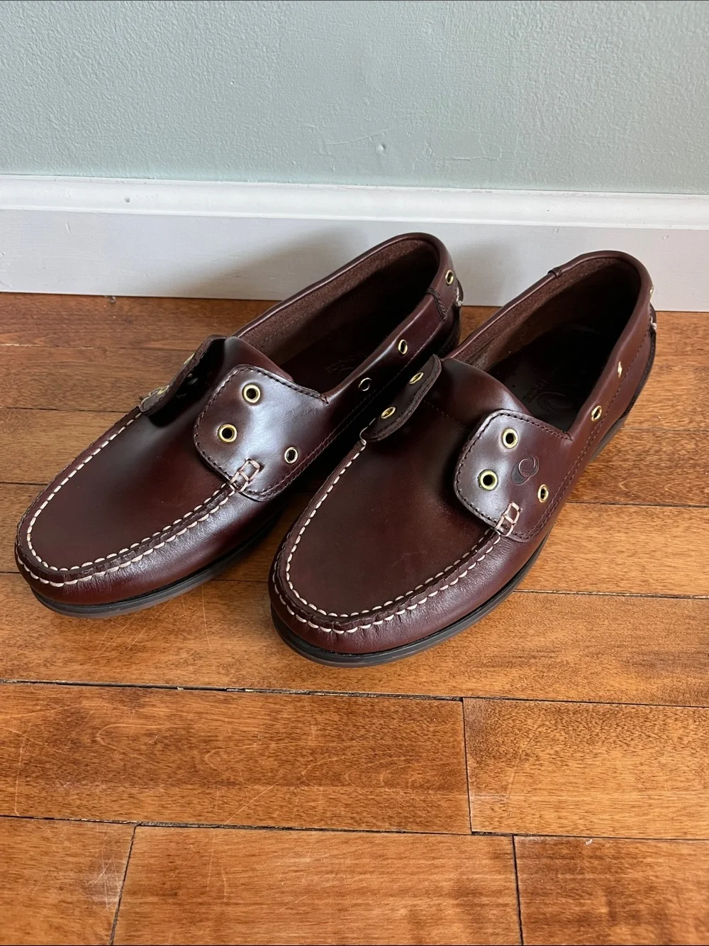 Yachters Choice Leather Boat Shoes Deck Loafers Burgundy Men's Size 10